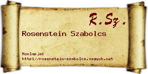 Rosenstein Szabolcs névjegykártya