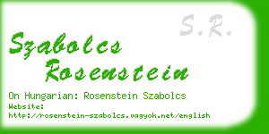 szabolcs rosenstein business card
